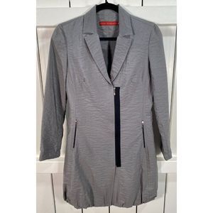 New Ryan Roberts Women's Crinkle / Seer Sucker A-Line Mid Dress Gray Size XS